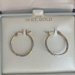 10kt Gold Two Toned Hoops